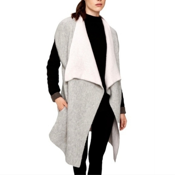 Lole Freddie Riverstone Two Tone gray blush pink wool blend sleeveless cardigan - Picture 1 of 14